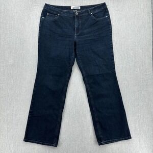 Faded Glory Jeans Women 18 Dark Blue Eased Stretch Bootcut Denim Mid Rise